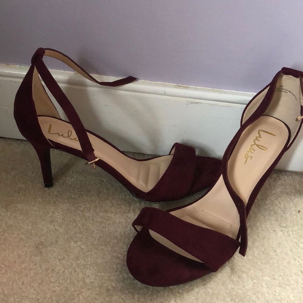 Never worn red velvet heels size 10